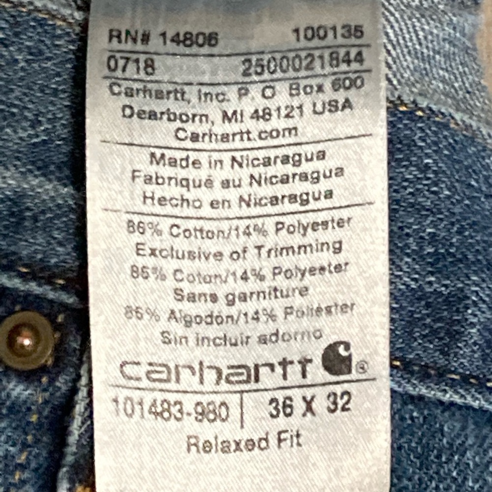Carhartt‎ Mens Relaxed Fit Jeans - Picture 4 of 4